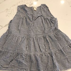 Women’s gingham pleated tank top